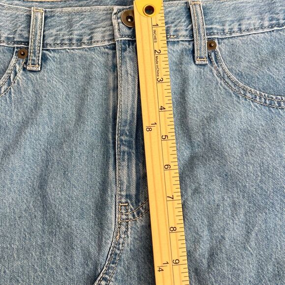 Target Size Medium Light Wash Denim Skirt Pride Rainbow Embroidered Frayed Hem - Picture 8 of 14